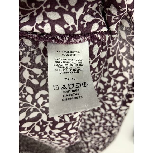 Vintage Loft Womens Floral Pintucked Ruffle Blouse Long Sleeve Size S - Picture 4 of 6